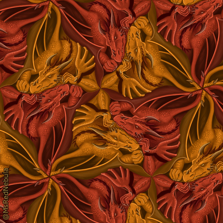 Red and Gold Tessellation