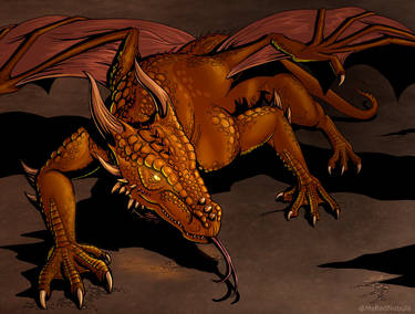Reptilian Bronze Dragon Illustration
