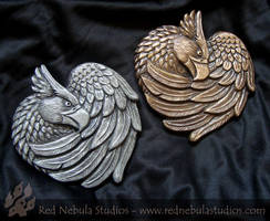 Griffon Wall Plaques - Handpainted Faux Metal