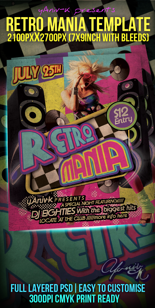 Retro Mania Flyer Template