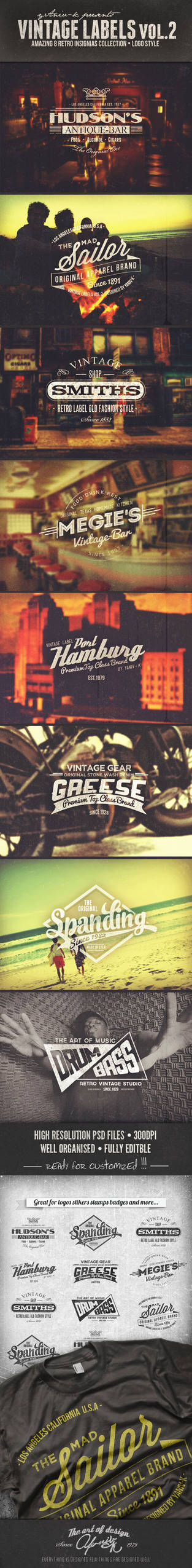 Vintage Labels PSD Retro Badges Vol.2