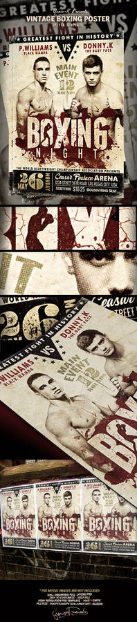 Vintage Boxing Flyer Template