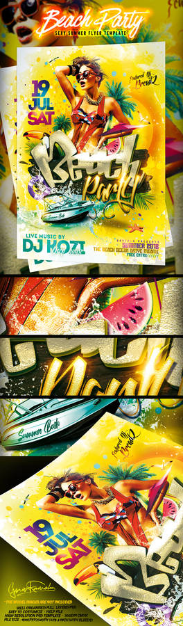 Beach Party PSD Flyer Template