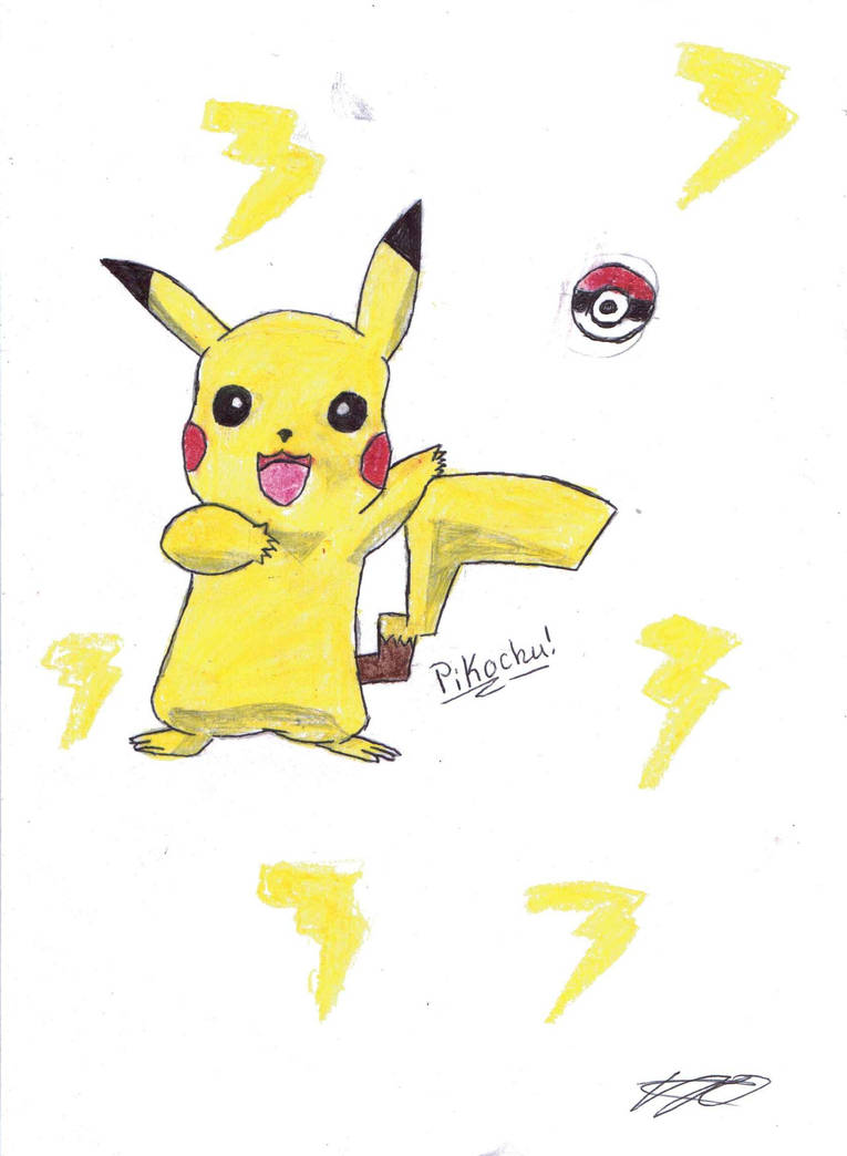 Pikachu! And a floating poke ball by McFly1239 on DeviantArt