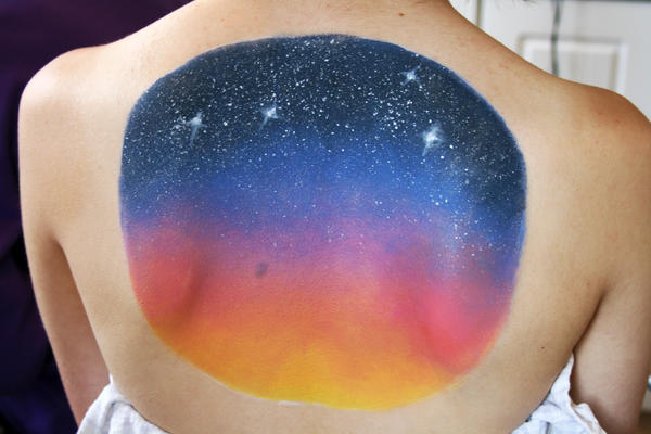 Night sky body paint