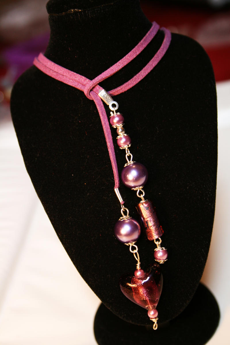 unique purple lariat necklace