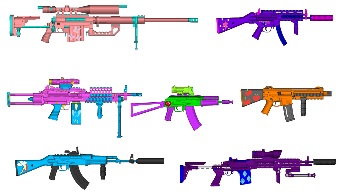 Mlp Magi Rifles MLP Mane6 Guns by CrazyzModz on DeviantArt