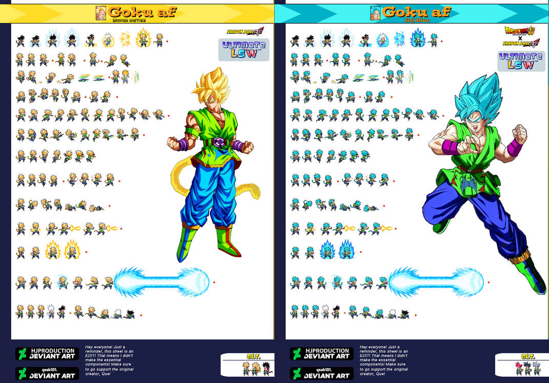 Sprite Move Fight} Goku(super) ssj Blue Vs Goku(AF) ssj 5 (Canon