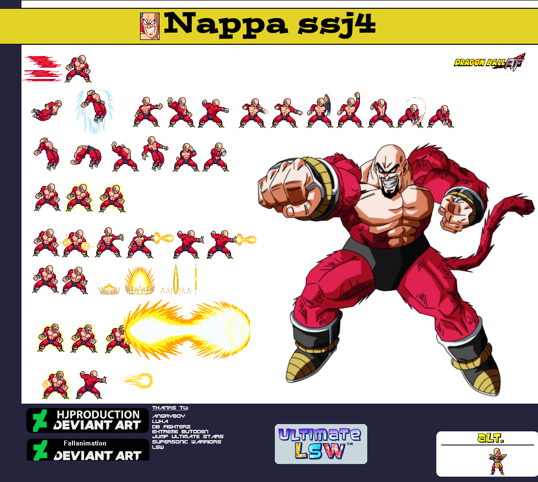 Sprite ULSW Nappa ssj4 by HJproduction on DeviantArt