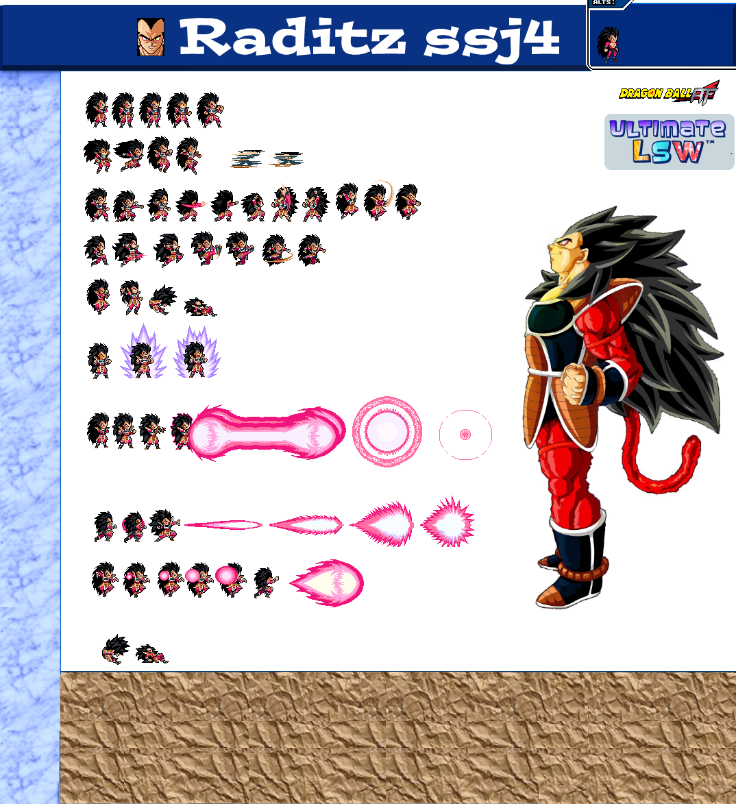 Sprite ULSW Raditz ssj4 by HJproduction on DeviantArt