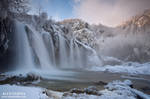 Icy Plitvice Lakes waterfalls, Croatia by Febo-theRealOne