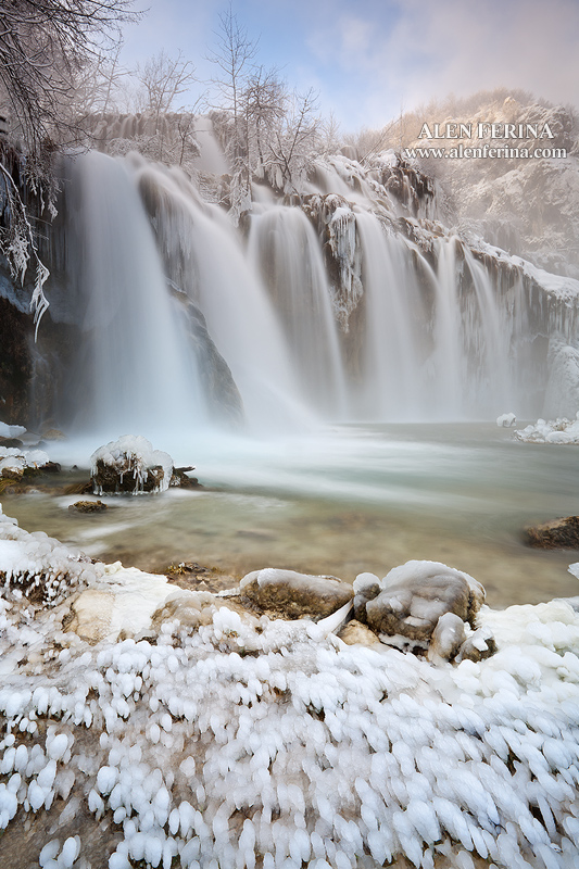 Frozen waterfalls