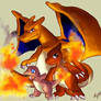 Charmander, Charmeleon, and Charizard