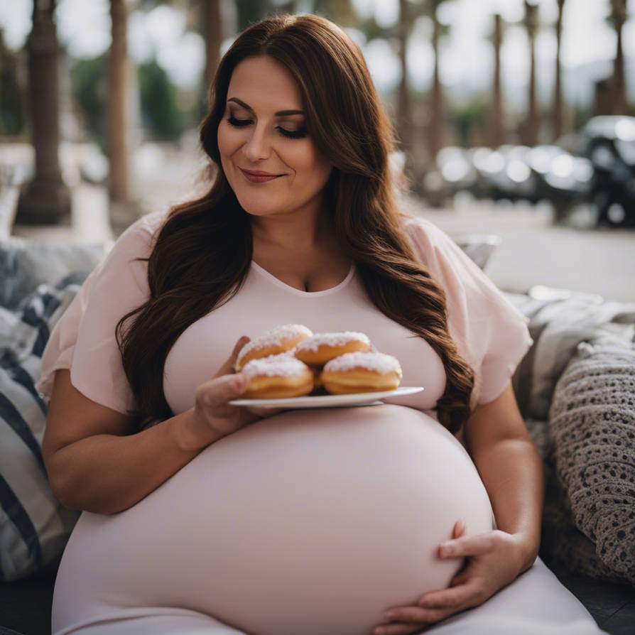 Pregnant mom loves her doughnuts