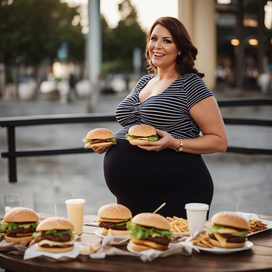 Pregnant woman craving burgers