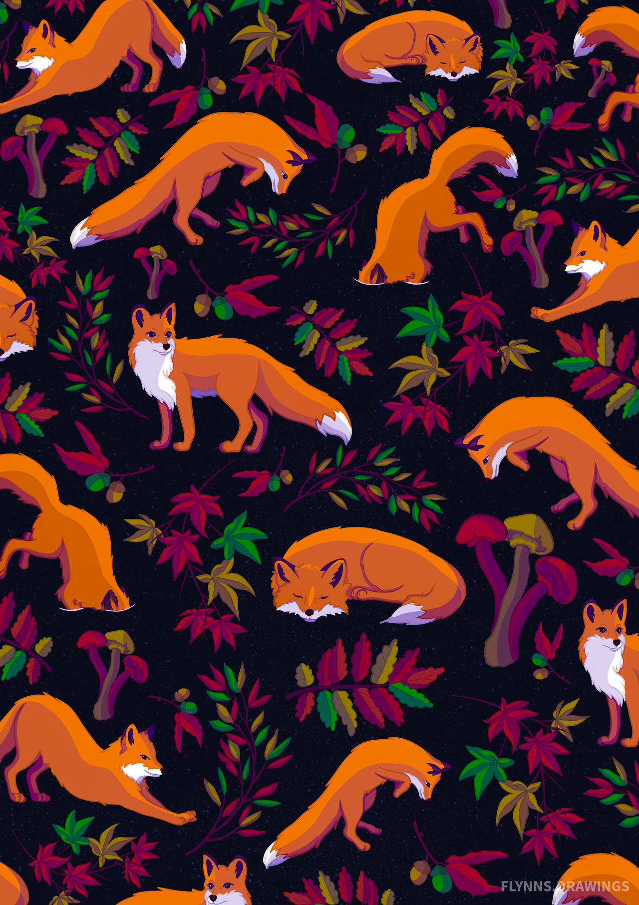 Fox Pattern by FlynnsDrawings on DeviantArt