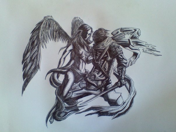 two angels tattoo design by callum-ogborn on DeviantArt two angels tattoo design by callum-ogborn on DeviantArt