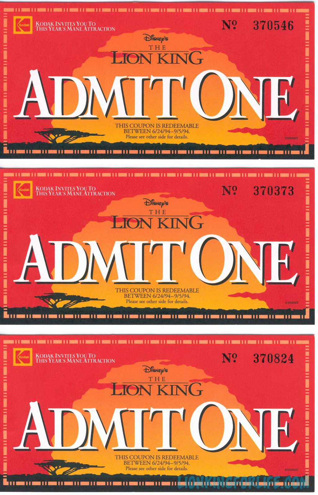 Lion King Kodak Movie Ticket Promo #1 By Lionkingforlife On Deviantart
