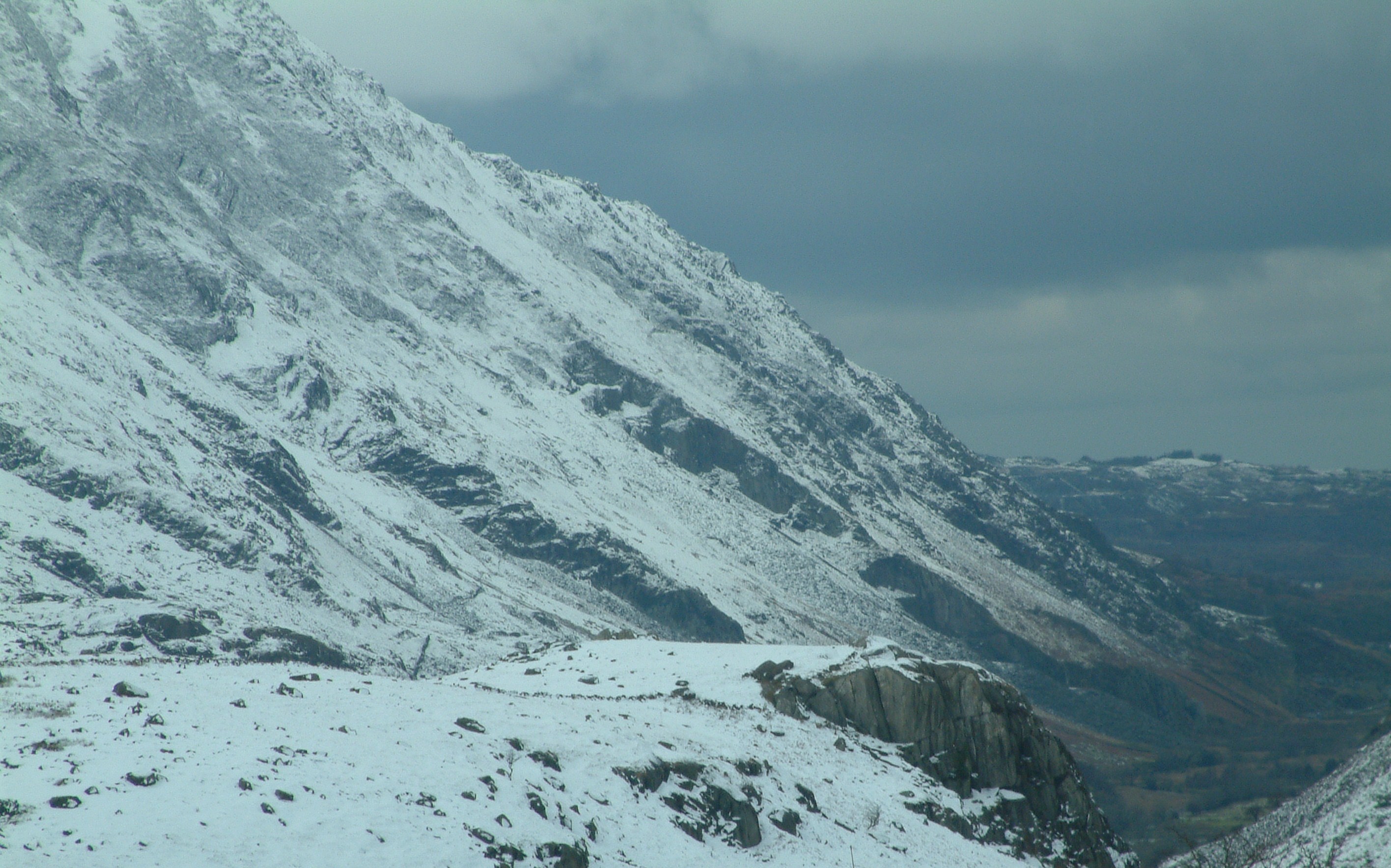 Llanberis pass in the snow