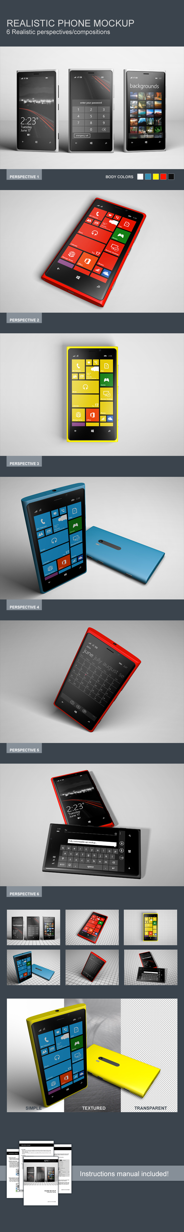 Realistic phone mockup