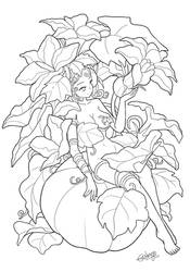 Pumpkin Flower Lineart By Estheryu