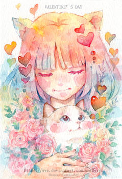 Valentine Day With Cat