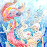 water color painting mermaid
