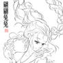 July lineart Graceful with rabbites