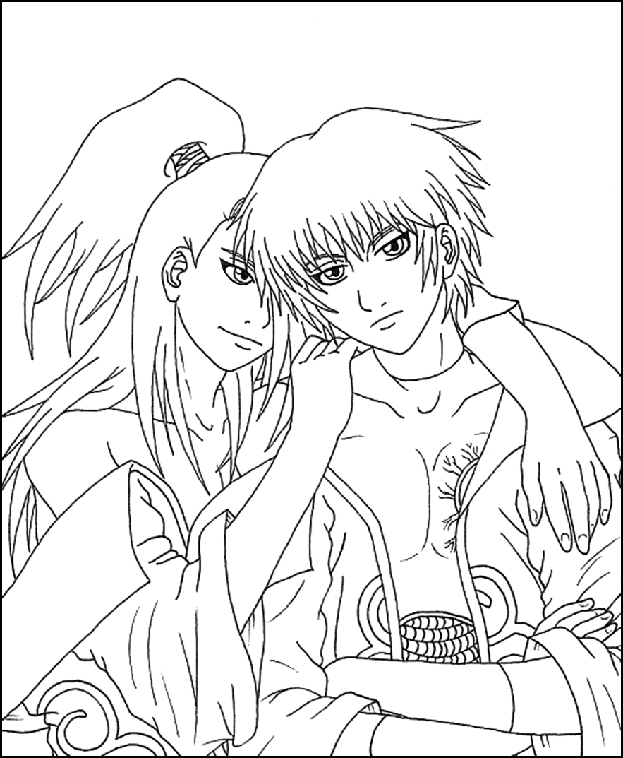 SasoriDeidara: Cover Lineart