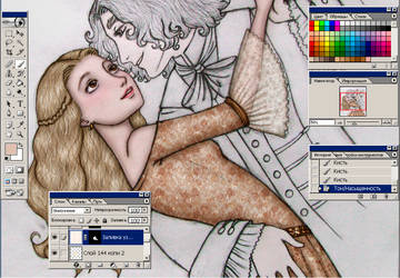 WIP_Alice and Hatter_dancing by ArinaFoxy