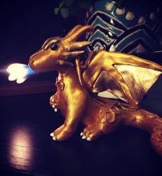 Golden Infinity the polymer clay dragon