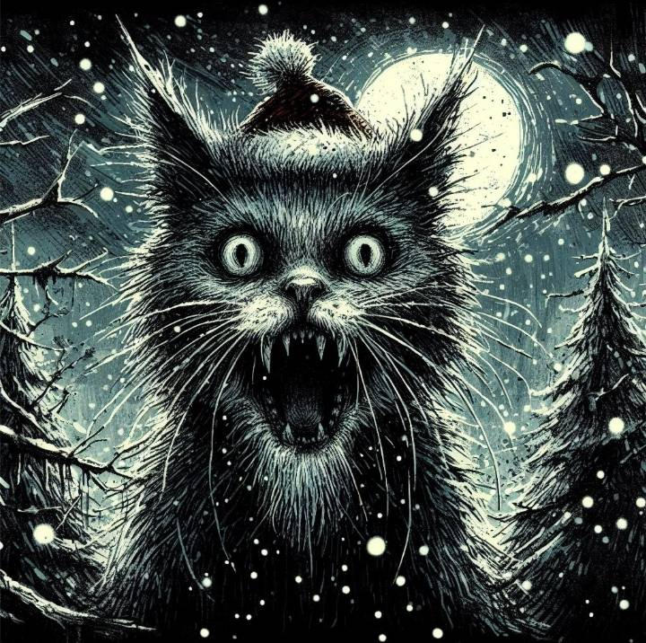 The Yule Cat by sageblutbad7 on DeviantArt