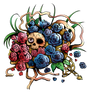 Calavera y rosas