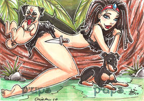 Jungle Girl Pups Sketch cards