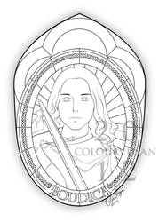 Boudica, Queen of the Iceni - lineart