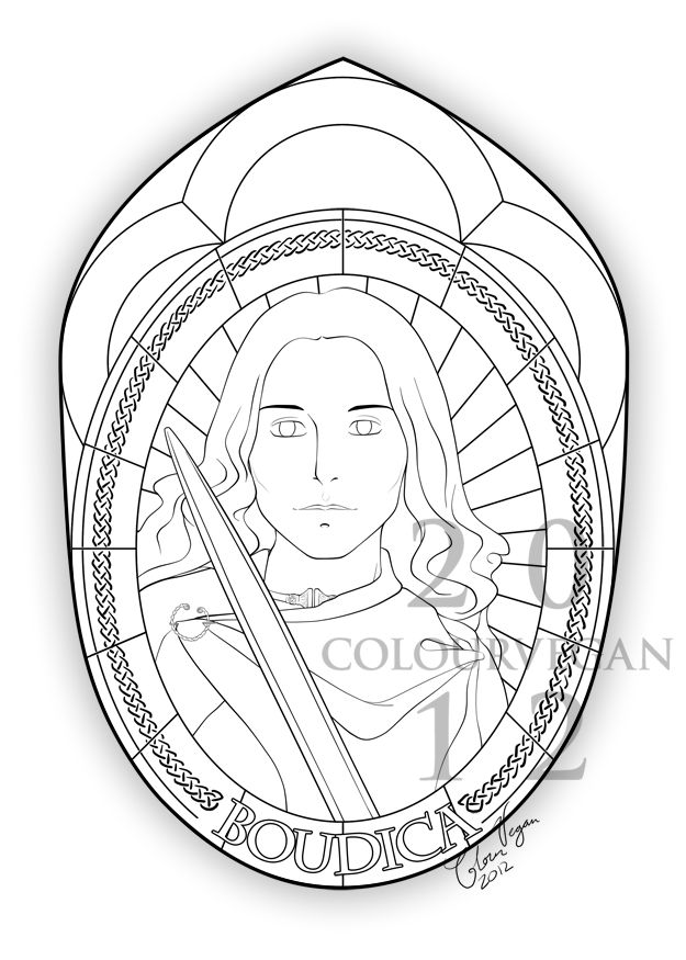 Boudica, Queen of the Iceni - lineart