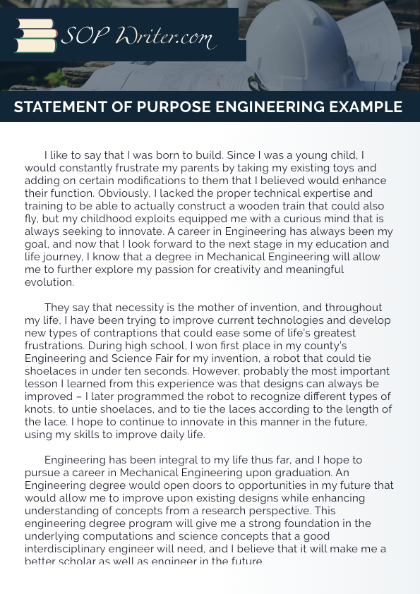 Purpose Engineering Examples Statement of Purpose Engineering Example by SoPWriterSamples on DeviantArt