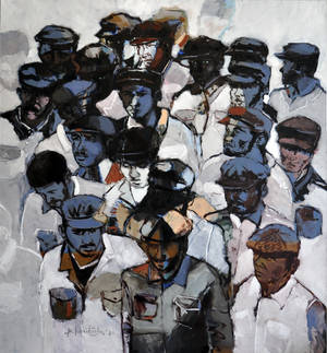 Workers, oil on canvas, 150x130cm. 2021