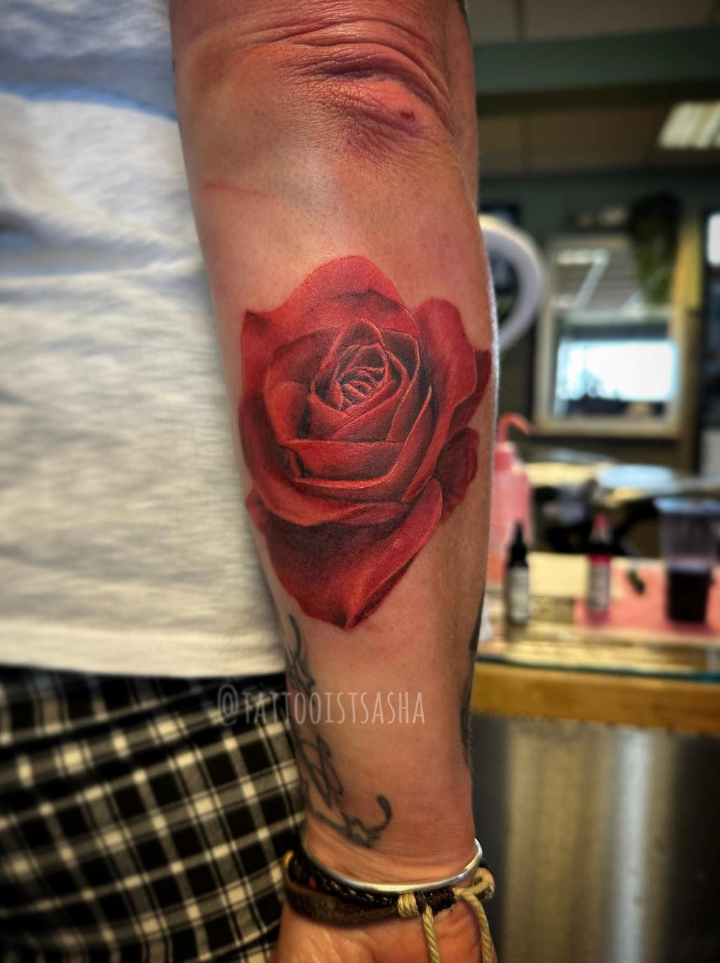 Single red rose tattoo by TattooistSasha on DeviantArt