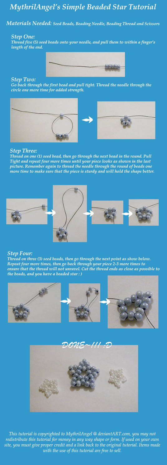 Bead Stars Tutorial Simple Beaded Star Tutorial by MythrilAngel on DeviantArt