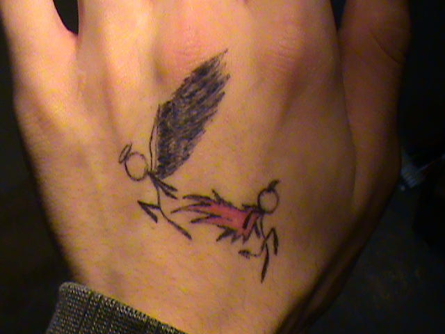 angel demon stick figure tattoo by Wub-Me on DeviantArt