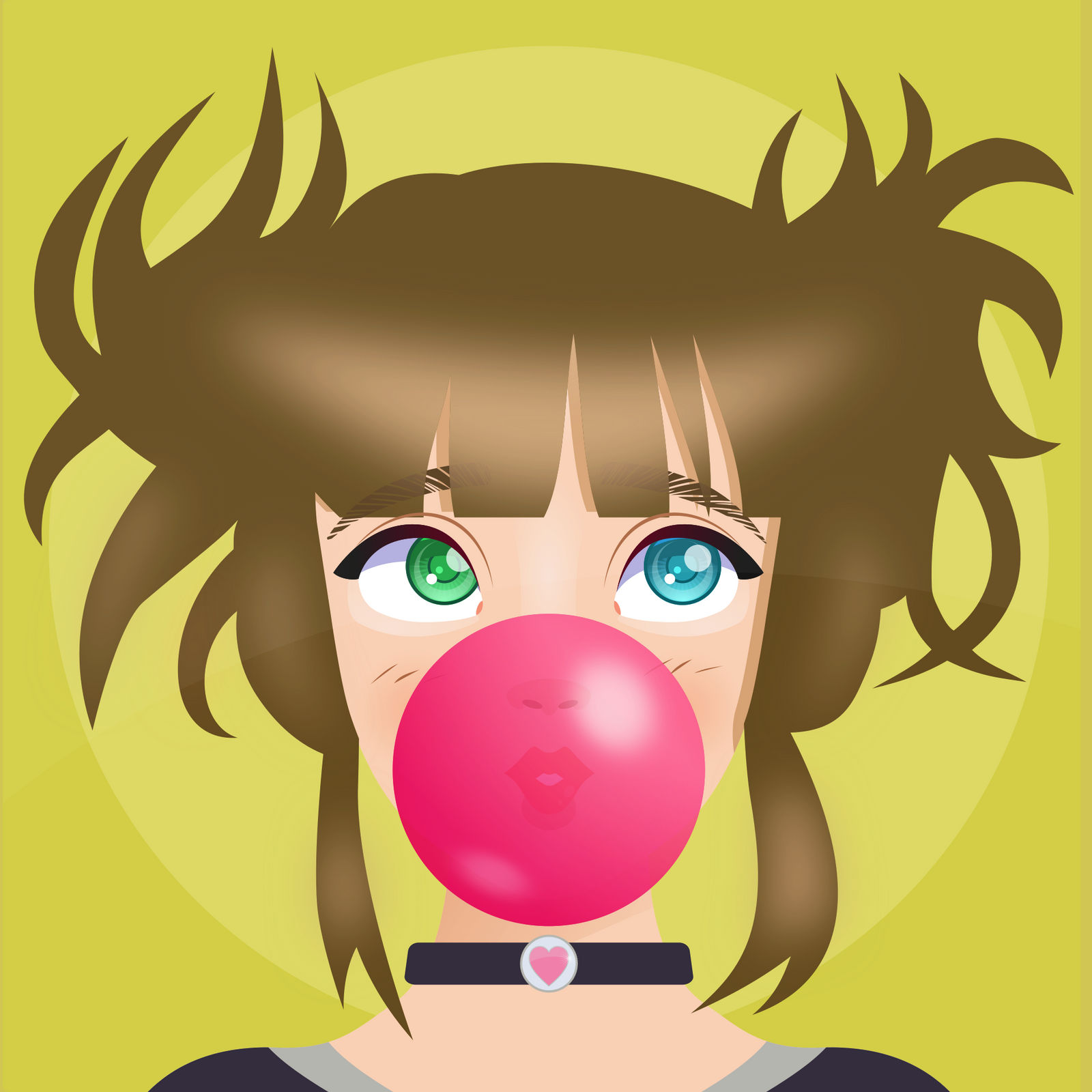 Anime Face - Pink Bubble Gum - Vector by DG-RA on DeviantArt