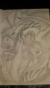 Dragon vs Kraken (redraw)