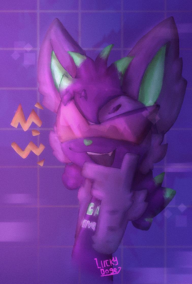 Vaporwave hyena!!! (payment 2/2)