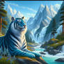 Blue tiger in the mountain paradise