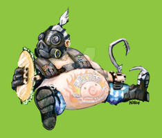 Roadhog stops for a snack