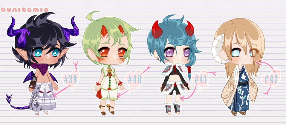 llclosedll set price: adoptable #39~42