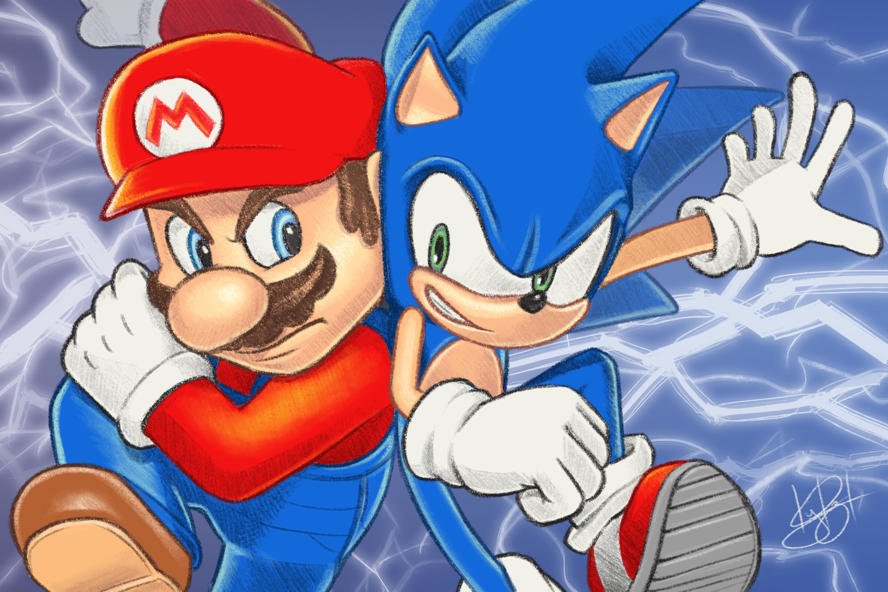 Mario vs Sonic by kyrzl on DeviantArt