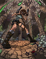 Lara Croft : Nightmare Spiders by bezzalair