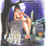 Vampirella hangs with the guys